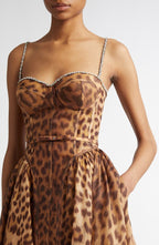 Fierce & Flawless Leopard Corset Midi Dress – Peach Motel