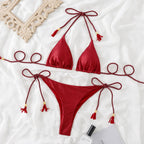Crimson Tide Metallic Rope Bikini – Peach Motel