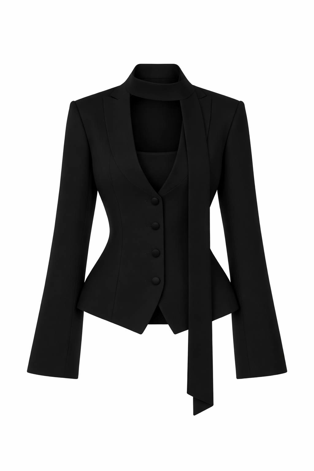 Lady in Black Blazer Top
