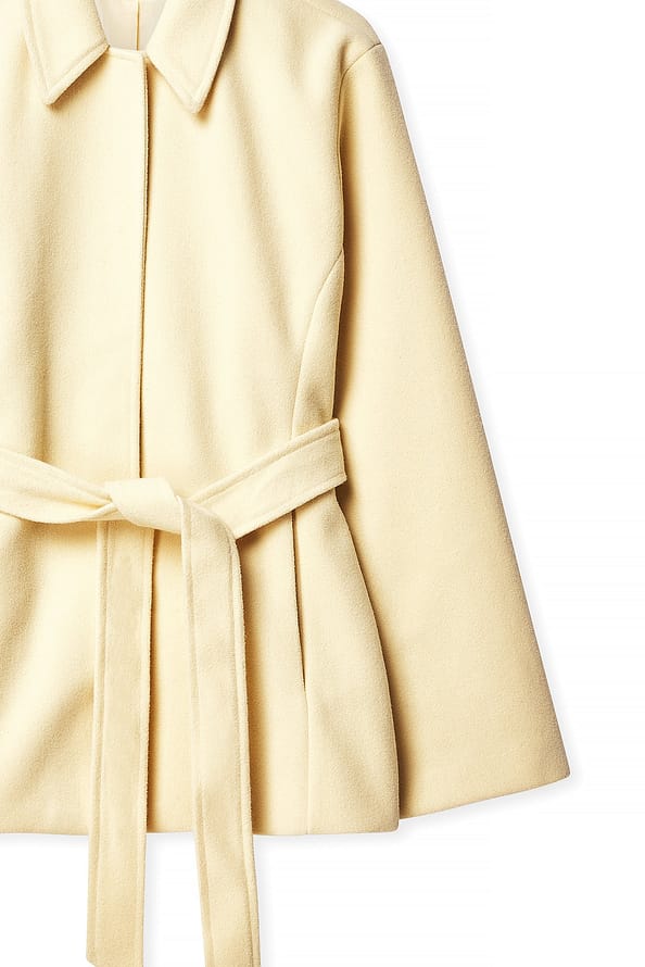 Cream Belted Wrap Coat – Timeless Minimalist Outerwear
