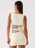 Ivory Lace Cutout Mini Dress