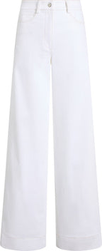 High-Waisted White Wide-Leg Jeans – Peach Motel Denim