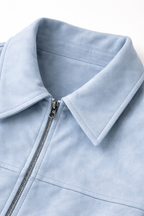 Powder Blue Oversized Zip Jacket