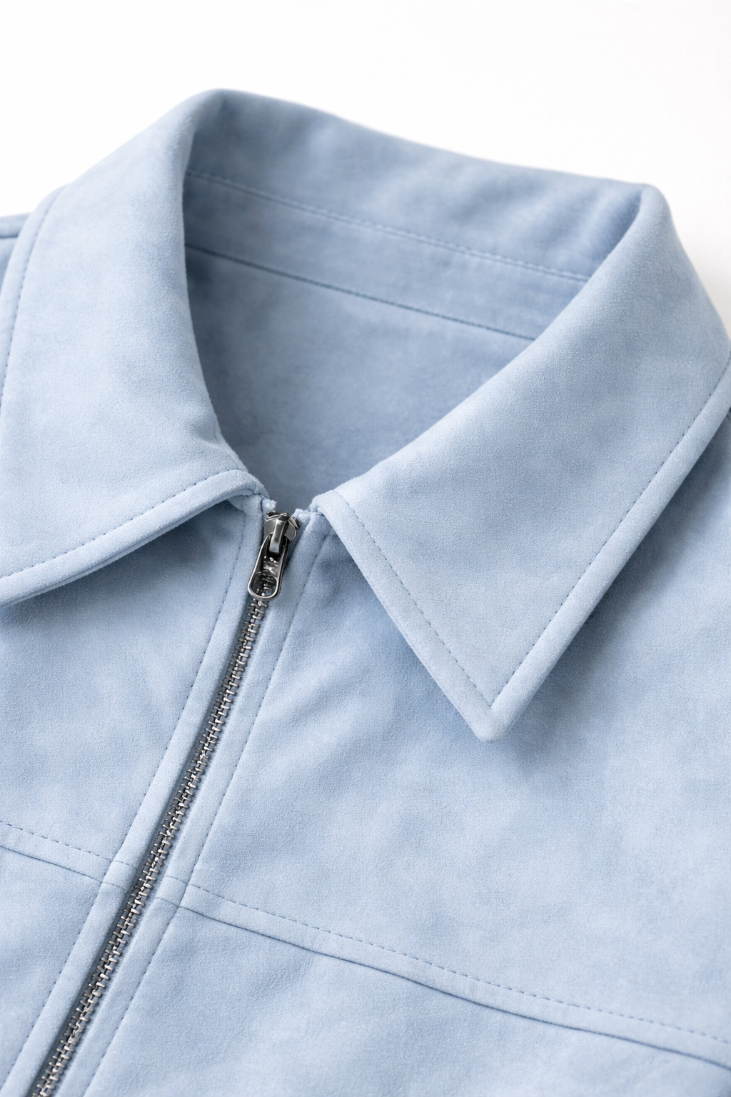 Powder Blue Oversized Zip Jacket
