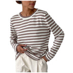 Striped Long Sleeve Knit Top – Casual Everyday Essential
