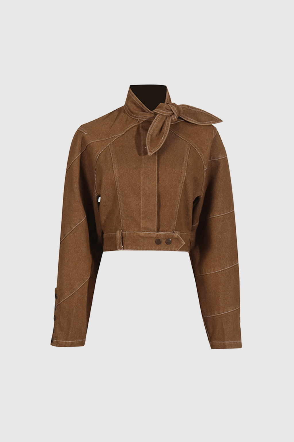 Best Women’s Cropped Brown High-Collar Jacket – Trendy 2025 Outerwear