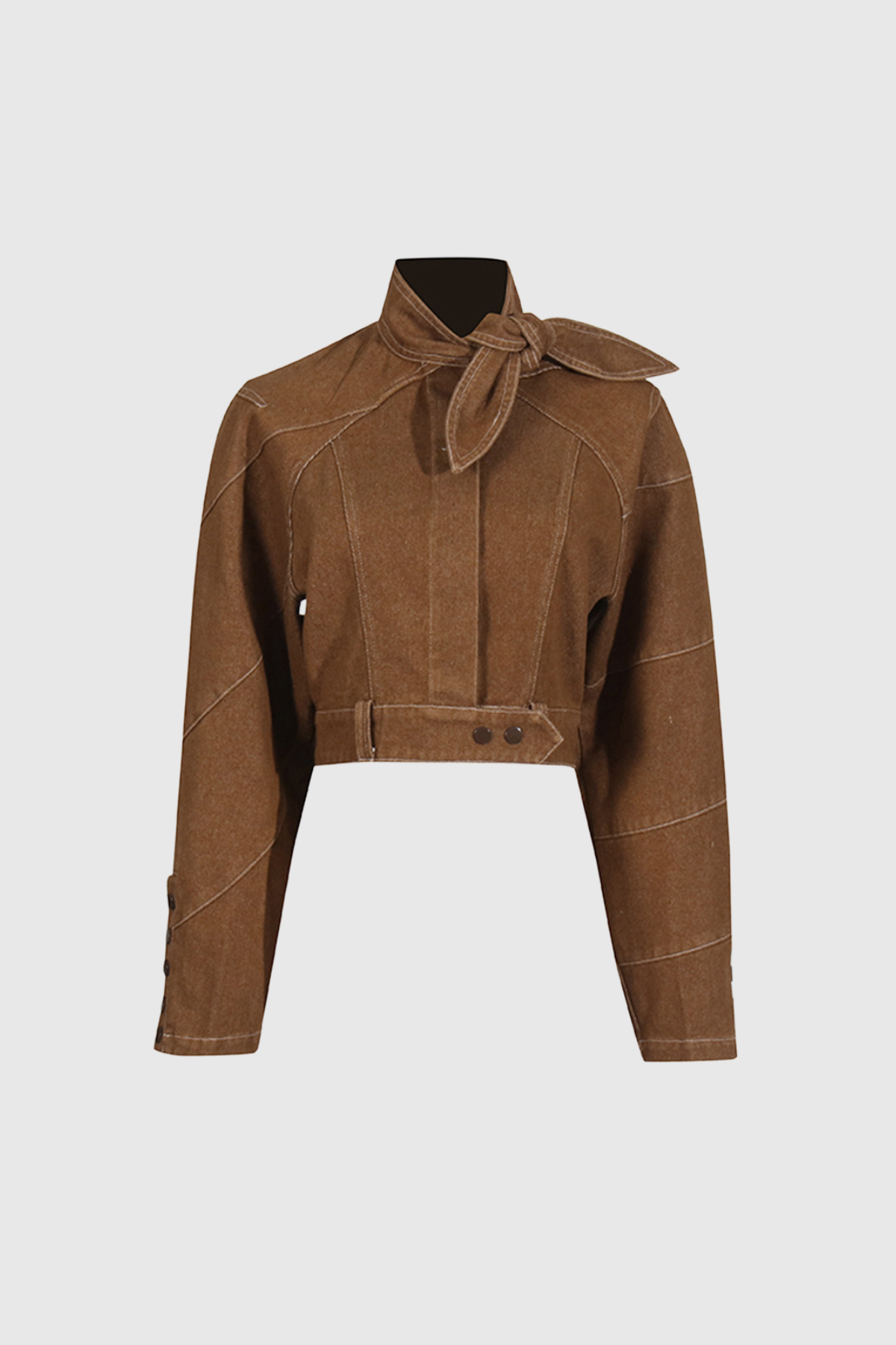 Best Women’s Cropped Brown High-Collar Jacket – Trendy 2025 Outerwear