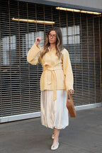 Cream Belted Wrap Coat – Timeless Minimalist Outerwear
