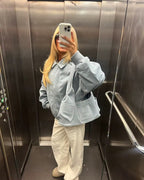 Oversized Luxe Suede Jacket – Peach Motel Women’s Outerwear