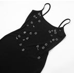 Black Sequin Spaghetti Strap Maxi Dress – Elegant Evening Gown
