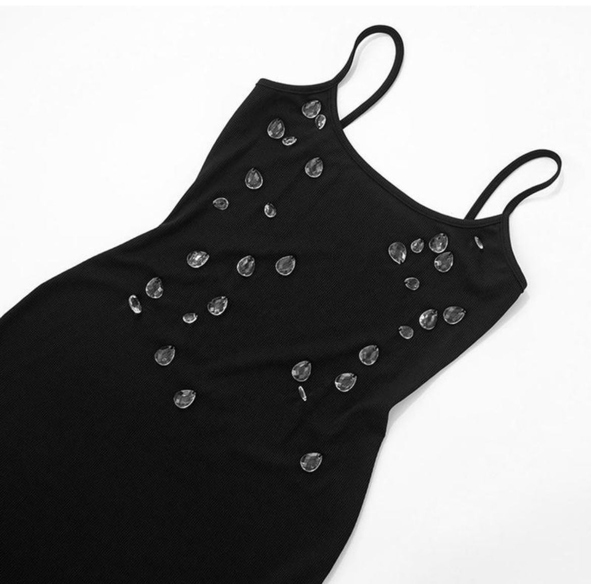 Black Sequin Spaghetti Strap Maxi Dress – Elegant Evening Gown