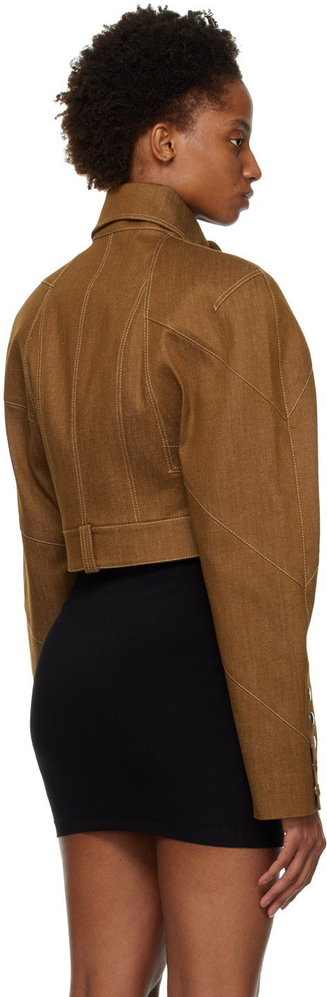 Best Women’s Cropped Brown High-Collar Jacket – Trendy 2025 Outerwear