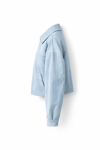 Powder Blue Oversized Zip Jacket