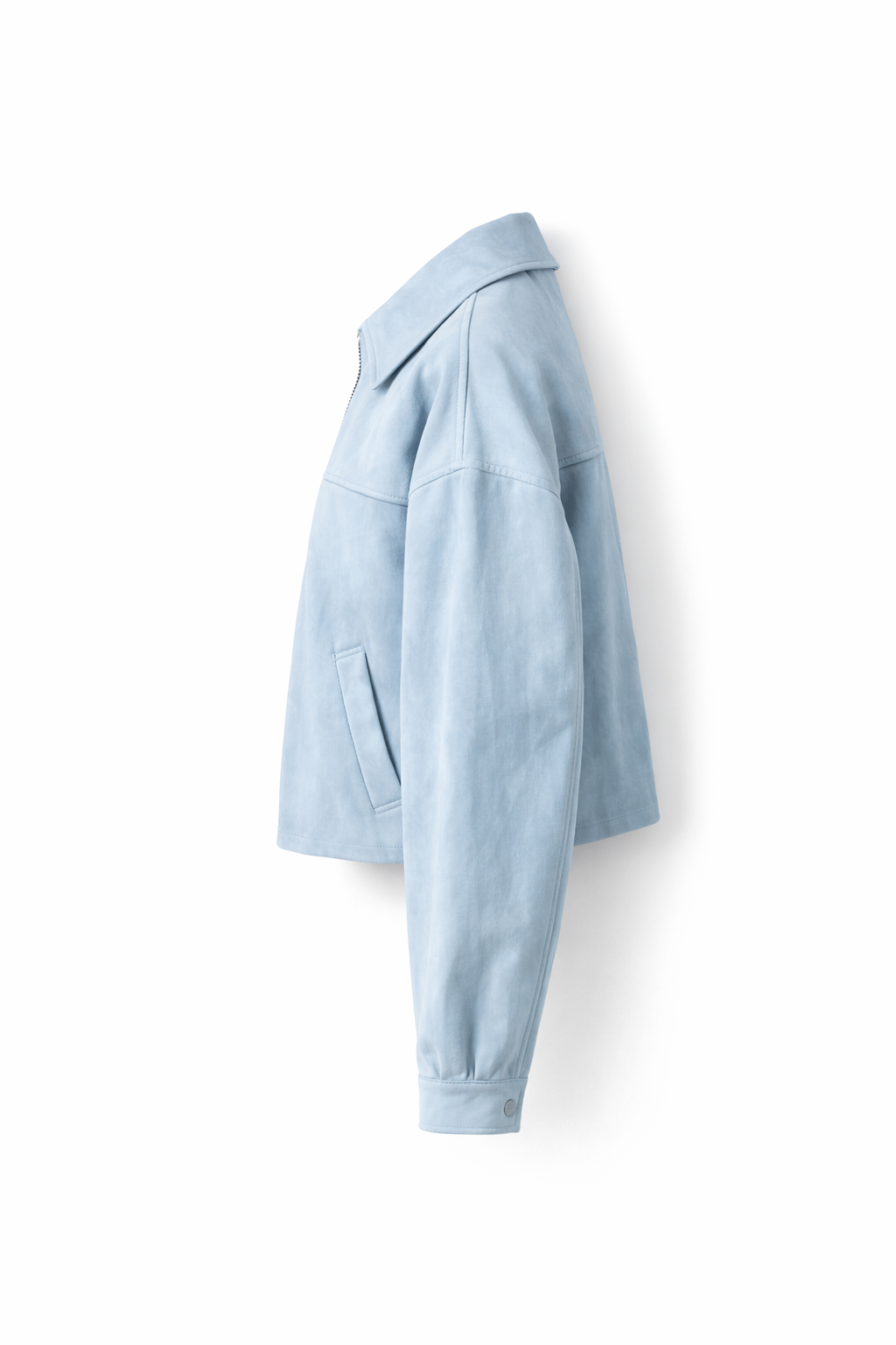 Powder Blue Oversized Zip Jacket