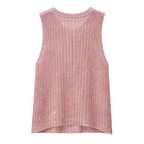 Pink Metallic Knit Tank Top – Sleeveless Shimmer Sweater Top | Peach Motel