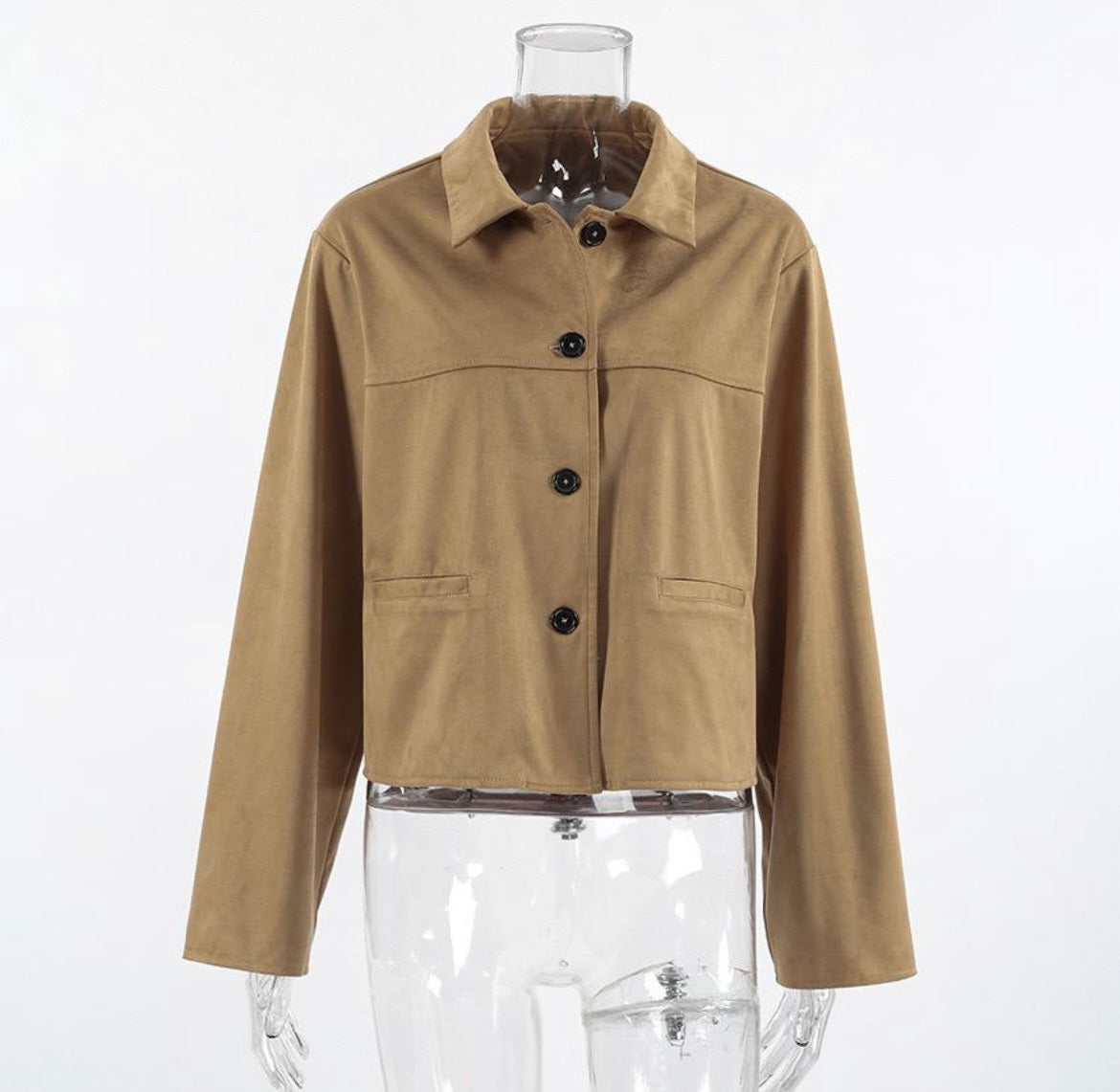 Tan Suede Cropped Jacket
