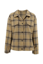 Plaid Button-Up Blend Shacket – Camel Checkered Overshirt