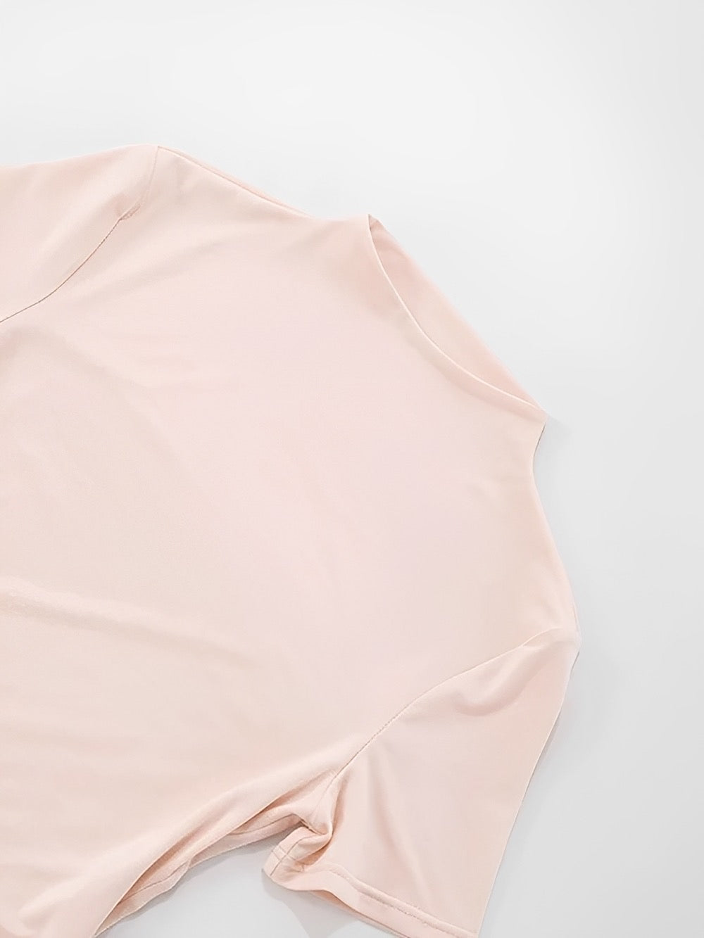 Blush Cutout High Neck Ruched Mini Dress