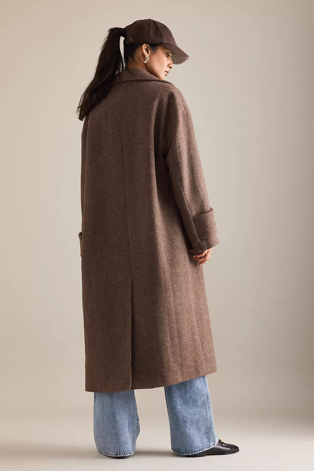 Oversized Wool Blend Long Coat in Chocolate Brown – Peach Motel Outerwear