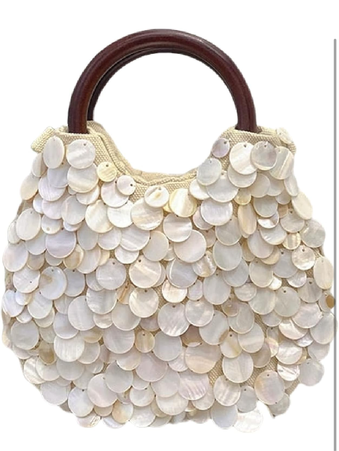 White Sequin Disc Handle Bag – Peach Motel Accessories