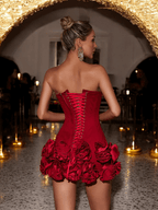 Scarlet Bloom Corset Mini Dress – Peach Motel