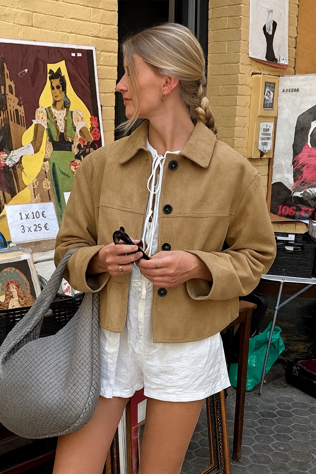 Tan Suede Cropped Jacket