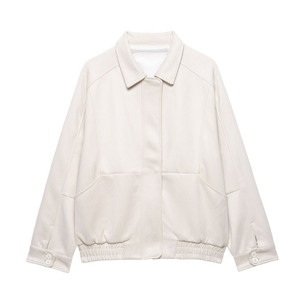 Oversized Taupe Leather Jacket – Peach Motel