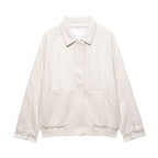 Oversized Taupe Leather Jacket – Peach Motel