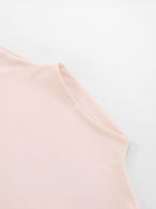 Blush Cutout High Neck Ruched Mini Dress