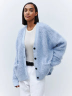 Cozy Oversized Fuzzy Cardigan – Peach Motel (Available in Blue, White, Beige, and Pink)