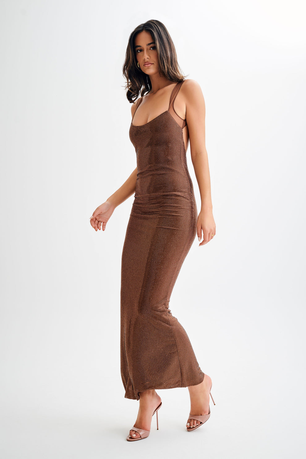 Chocolate Brown Ribbed Knit Maxi Dress – Peach Motel Clothing