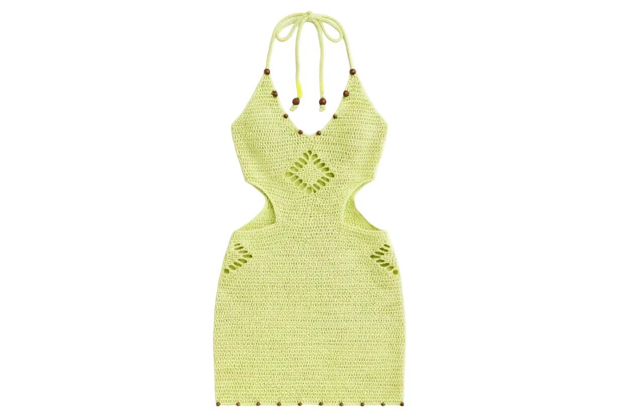 Cabana Cutout Crochet Mini Dress Peach Motel Cabana Cutout Crochet Mini Dress Peach Motel
