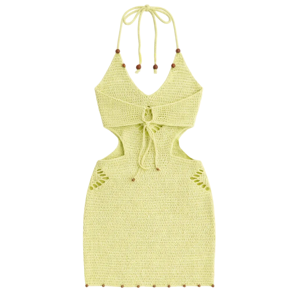 Cabana Cutout Crochet Mini Dress Peach Motel Cabana Cutout Crochet Mini Dress Peach Motel