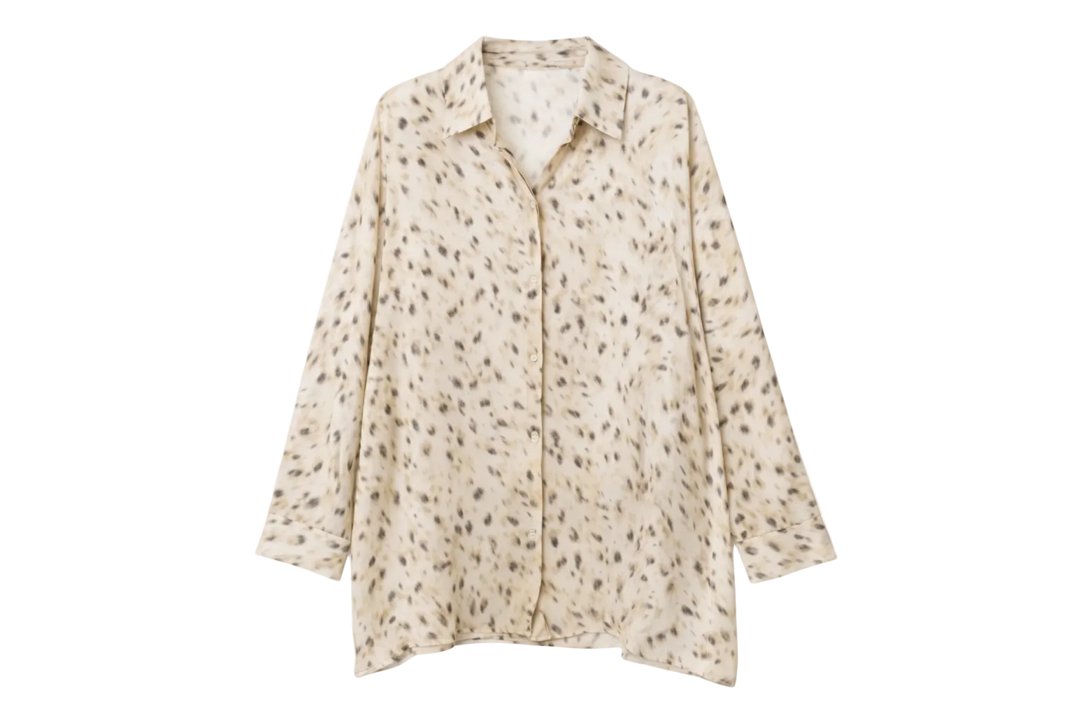 Leopard Print Matching Set – Lightweight Button Down Shirt & Wide Leg Pants Set – Cream Animal Print Two Piece Set