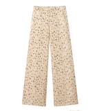 Leopard Print Matching Set – Lightweight Button Down Shirt & Wide Leg Pants Set – Cream Animal Print Two Piece Set