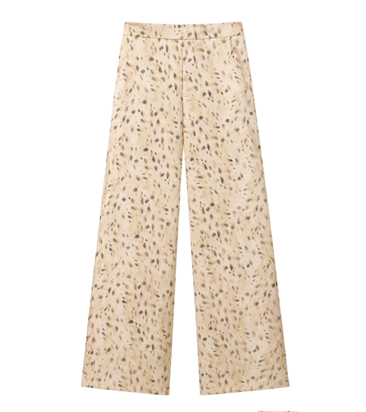 Leopard Print Matching Set – Lightweight Button Down Shirt & Wide Leg Pants Set – Cream Animal Print Two Piece Set
