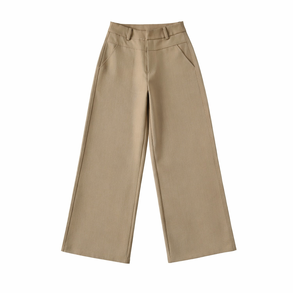 Black Tailored Wide-Leg Trousers | High-Waist Relaxed Fit Pants